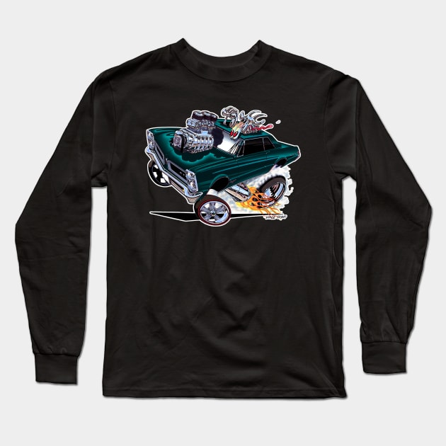 Dark Turquoise GOATINATOR 1965 GTO Long Sleeve T-Shirt by vincecrain